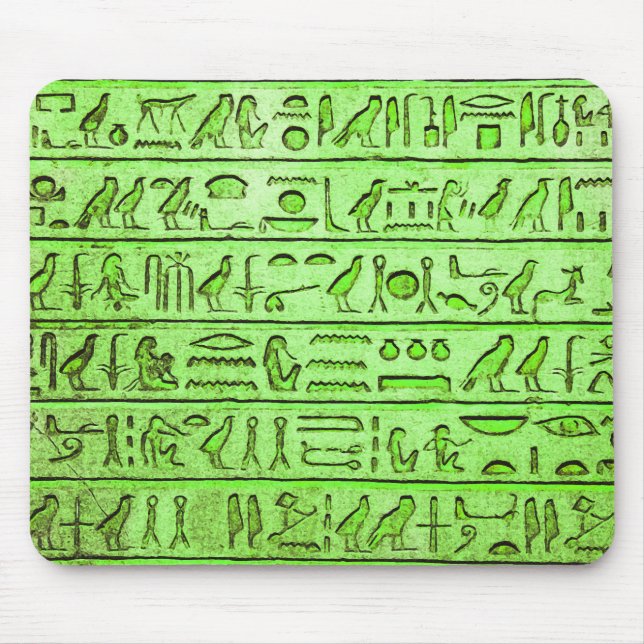 Tapis De Souris Hiéroglyphes égyptiens anciens Vert (Devant)