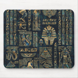 Tapis De Souris Hiéroglyphes et divinités égyptiens - ormeau et