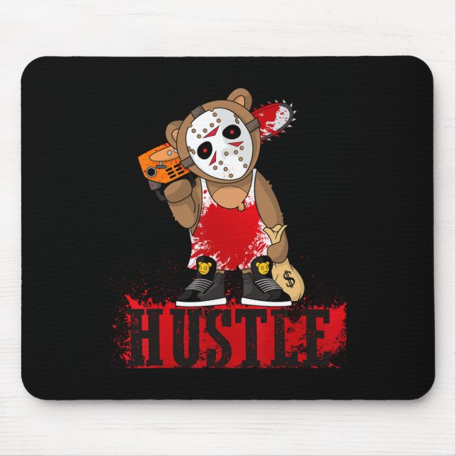 Tapis De Souris Hip hop Lover Hockey Mask Teddy Bear Fun Entrepren (Devant)