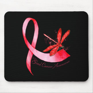 Tapis De Souris Hippie Dragonfly Red Ribbon Blood Cancer Awareness