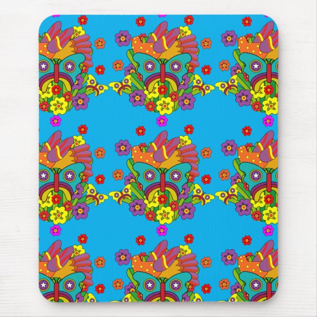 Tapis De Souris Hippies - Hippy Flower Power - Hippies mignons - 1 (Devant)