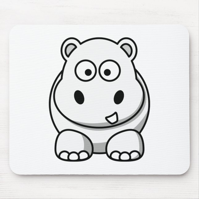 Tapis De Souris Hippo blanc mignon (Devant)