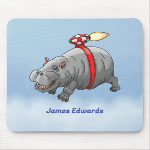 Tapis De Souris Hippopotame Fusée