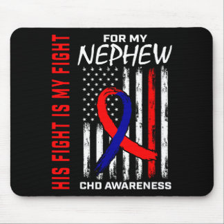 Tapis De Souris His Fight Nephew Chd Awareness American Flag Graph