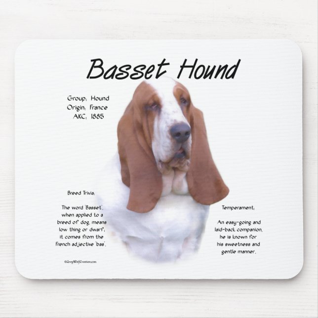 Tapis De Souris Histoire de la chaîne Basset ; Tout sur la chaîne  (Devant)