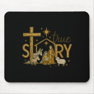 Tapis De Souris Histoire vraie de la Nativité Noël Jésus bébé Reli