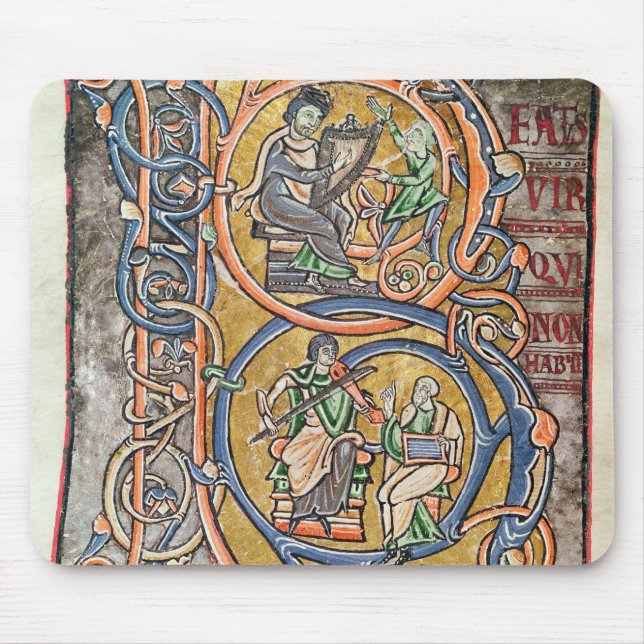 Tapis De Souris Historiated parafent "B" dépeignant le Roi David (Devant)