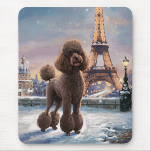 Tapis De Souris Hiver Brown des canicules à Paris Peinture Art