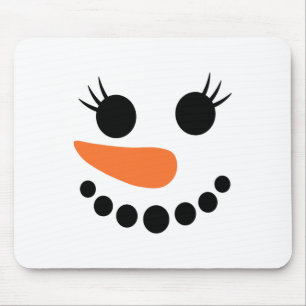 Tapis De Souris Hiver Snowman Face Eaux Cachettes Noël Noël Noël N