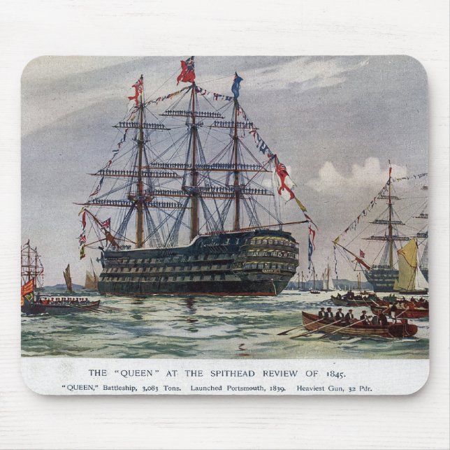 Tapis De Souris HMS Queen Battleship 1839 (Devant)