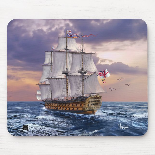 Tapis De Souris HMS Victory Flagship Peinture Cadeaux Mousepads (Devant)
