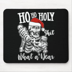 Tapis De Souris Ho Ho Holy Christmas Drôle Skeleton Dansant Skull