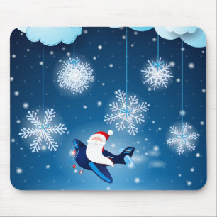 Tapis De Souris Ho ho ! Père Noël dans l'avion, mousepad