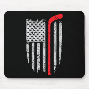 Tapis De Souris Hockey américain Drapeau Hockey Tee Ice Hockey Pla