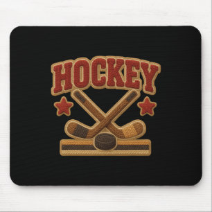 Tapis De Souris Hockey Bâtons Croisés Rétro Palet Joueurs Entraîne