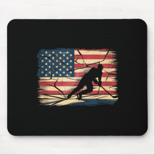 Tapis De Souris Hockey drapeau américain