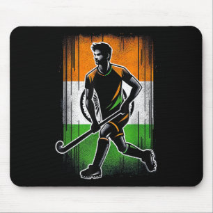 Tapis De Souris Hockey sur gazon Inde Hommes Drapeau indien Hockey