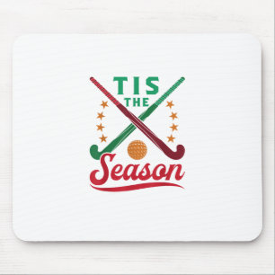 Tapis De Souris Hockey sur gazon Noël C'est La Saison Joueur Fêtes