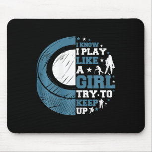 Tapis De Souris Hockey sur glace drôle Je sais que je joue comme u