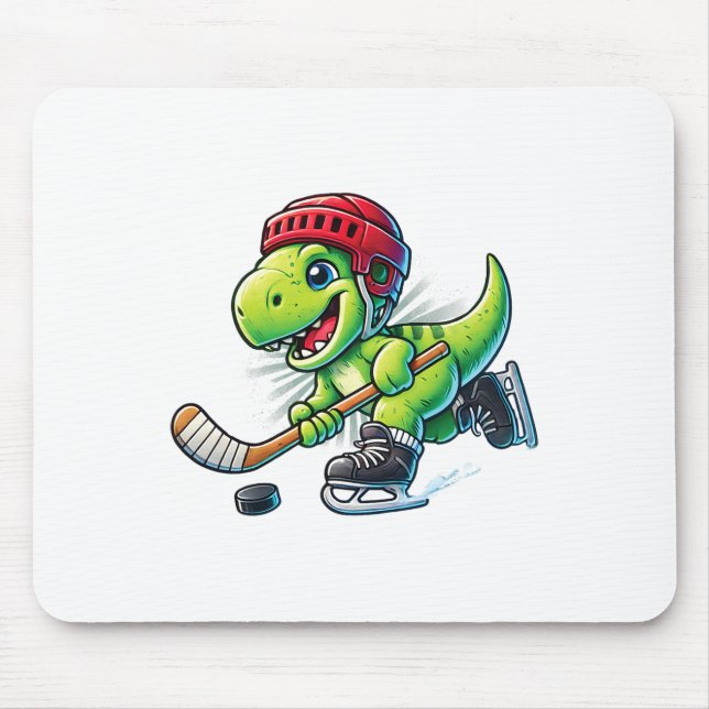 Tapis De Souris Hockeysaurus Dinosaur Ice Hockey Trex Kids Boys Ic (Devant)