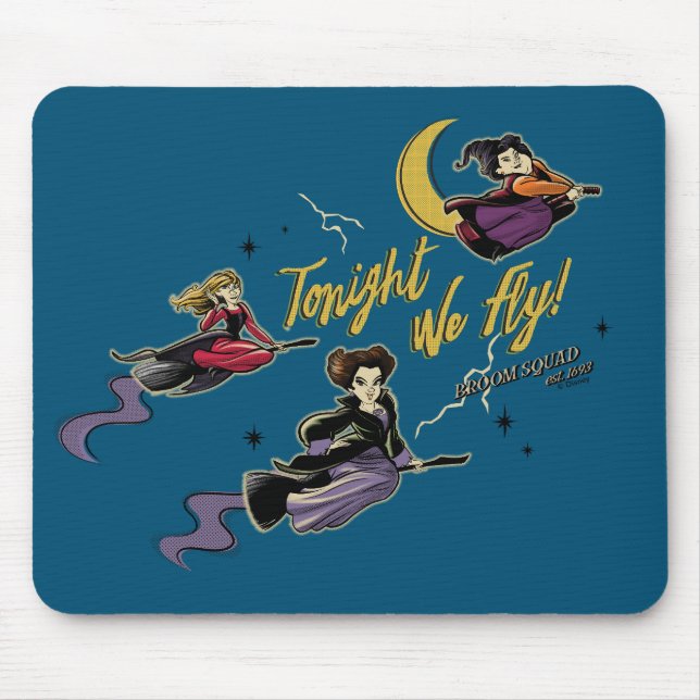 Tapis De Souris Hocus Pocus Ce Soir, Nous Volons Broom Squad (Devant)