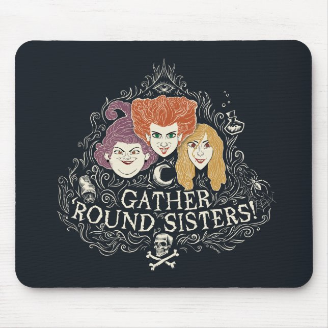 Tapis De Souris Hocus Pocus Rassembler 'Soeurs Rondes (Devant)