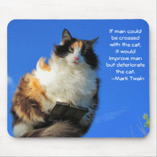 Tapis De Souris Homme croisé avec le chat ? - Twain
