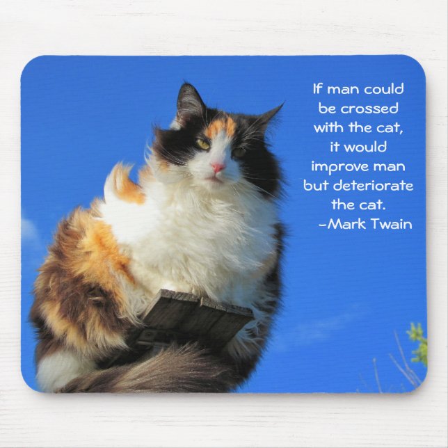 Tapis De Souris Homme croisé avec le chat ? - Twain (Devant)