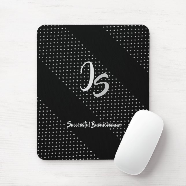 Tapis De Souris "Homme d'affaires prospère" Silver personnel Monog (Avec souris)