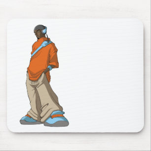 Tapis De Souris Homme d'écouteur de hip hop