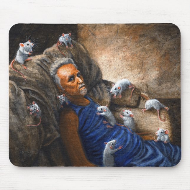 Tapis De Souris Homme sur le divan avec des rats Mousepad (Devant)