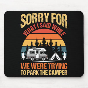 Tapis De Souris Hommes camping feu de camp vie en forêt campeur