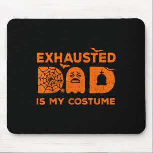 Tapis De Souris Hommes Épuisé Papa Est Mon Costume Fantôme Corresp