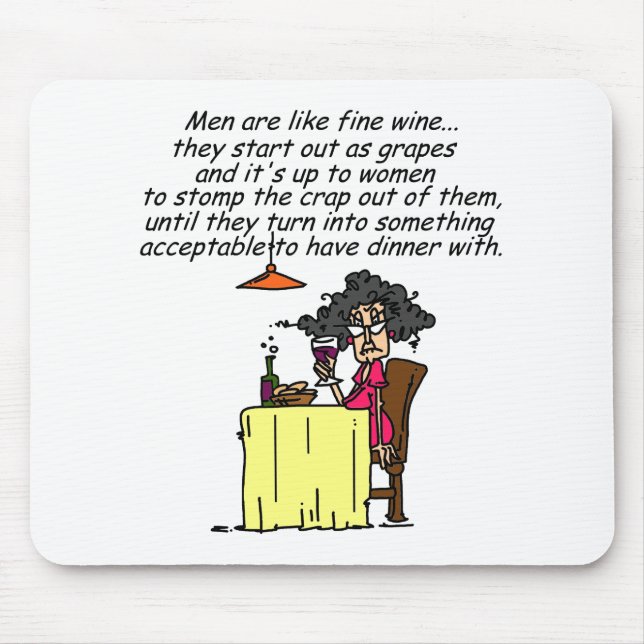 Tapis De Souris Hommes et FIne Humour de vin (Devant)