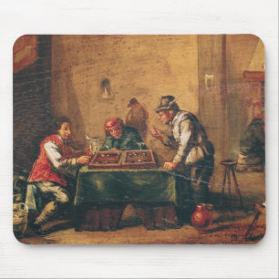 Tapis De Souris Hommes jouant au backgammon dans une taverne