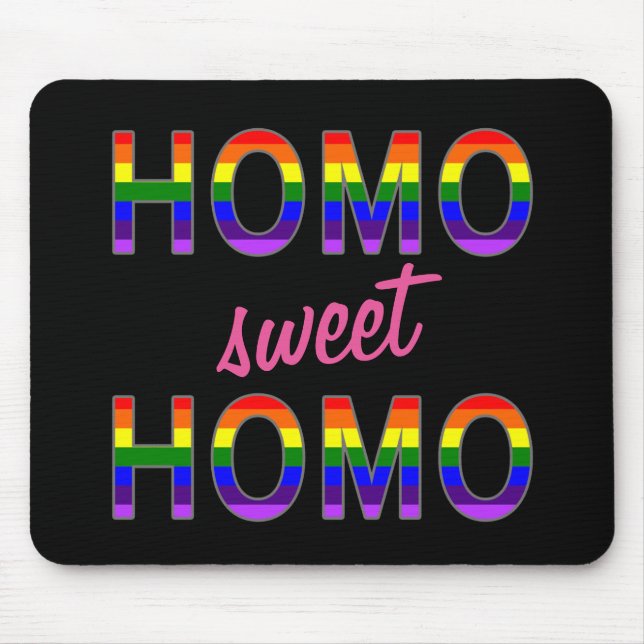 Tapis De Souris Homo doux homo gai drôle (Devant)