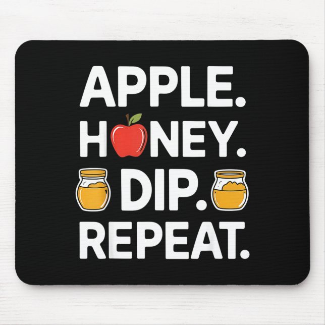 Tapis De Souris Honey Dip Repeat Funny Rosh Hashanah Jewish New Ye (Devant)