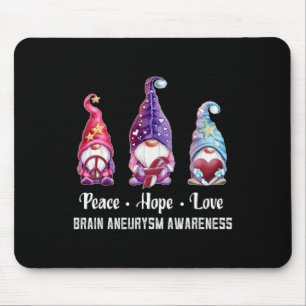 Tapis De Souris Hope Love Gnomes Cerveau Aneurysme Sensibilisation