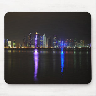 Tapis De Souris Horizon de Doha, Qatar au mousepad de nuit
