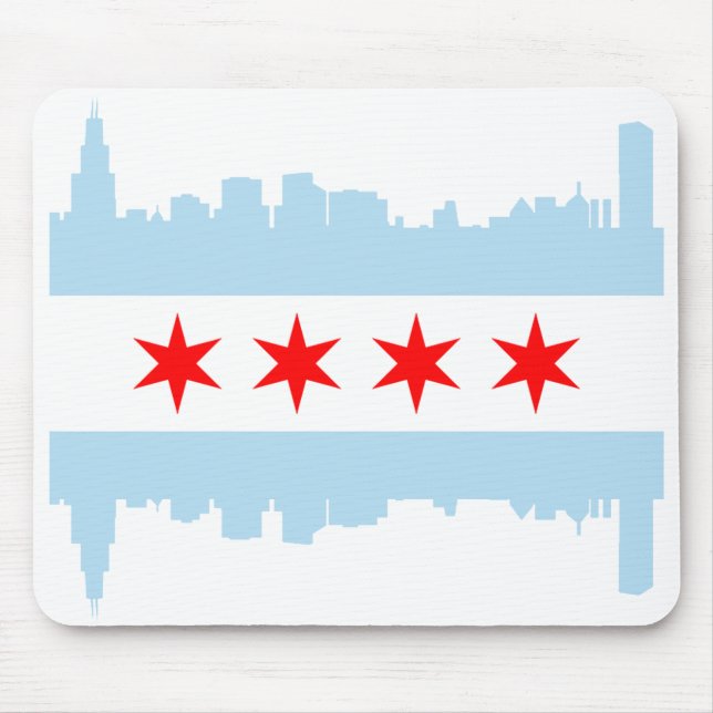 Tapis De Souris Horizon de drapeau de Chicago (Devant)