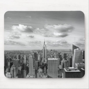 Tapis De Souris Horizon de New York en noir et blanc
