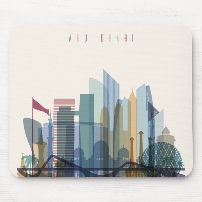 Tapis De Souris Horizon de ville d'Abu Dhabi, Emirats Arabes Unis (Devant)