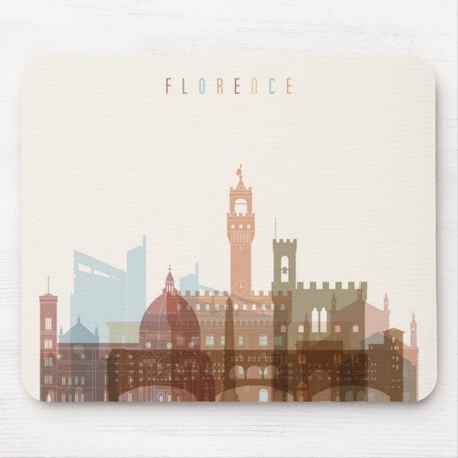 Tapis De Souris Horizon de ville de Florence, Italie | (Devant)