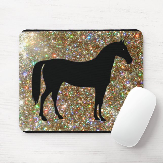 Tapis De Souris Horloge noir & or Sparkle Sparkle (Avec souris)