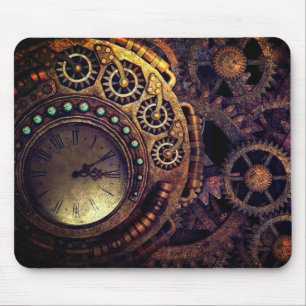 Tapis De Souris Horloge temps Steampunk Gears Dark