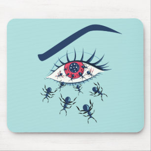 Tapis De Souris Horreur Art Déplaisant Crawling Insectes Oeil
