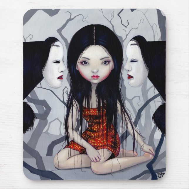 Tapis De Souris Horreur japonaise gothique Mousepad de fantômes (Devant)