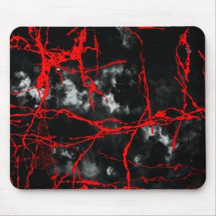 Tapis De Souris Horreur Night Goth - Noir et blanc, Rouge
