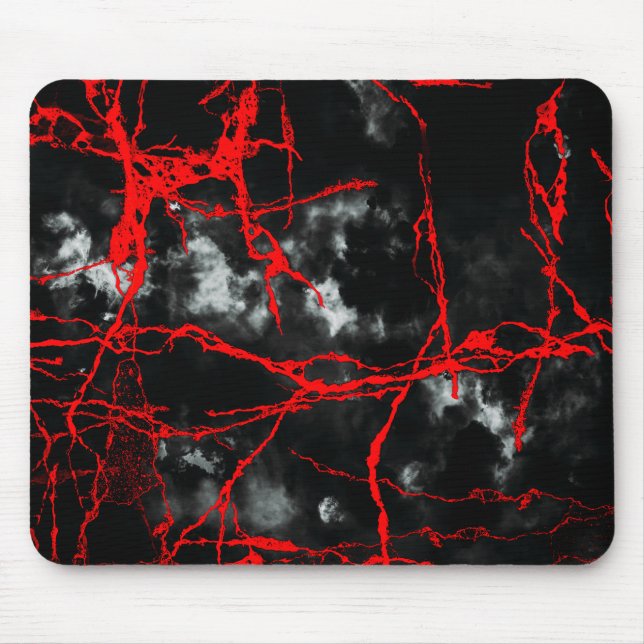 Tapis De Souris Horreur Night Goth - Noir et blanc, Rouge (Devant)