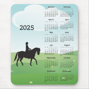 Tapis De Souris Horseback équitation Design 2025 Calendrier Souris